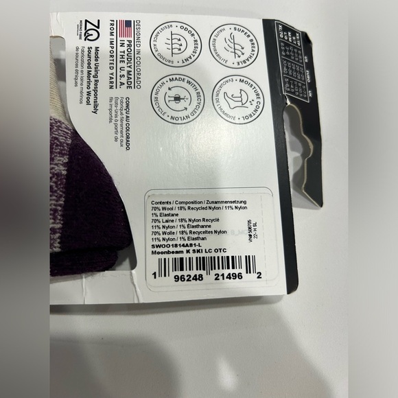 Smartwool Kid's Large Ski Light Cushion Over The Calf Sock Moonbeam Pink NWT - Picture 7 of 8